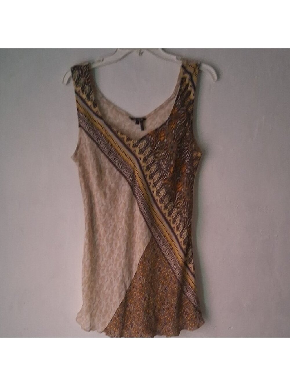 NIC+ZOE Tan Asymmetrical Tank Top
